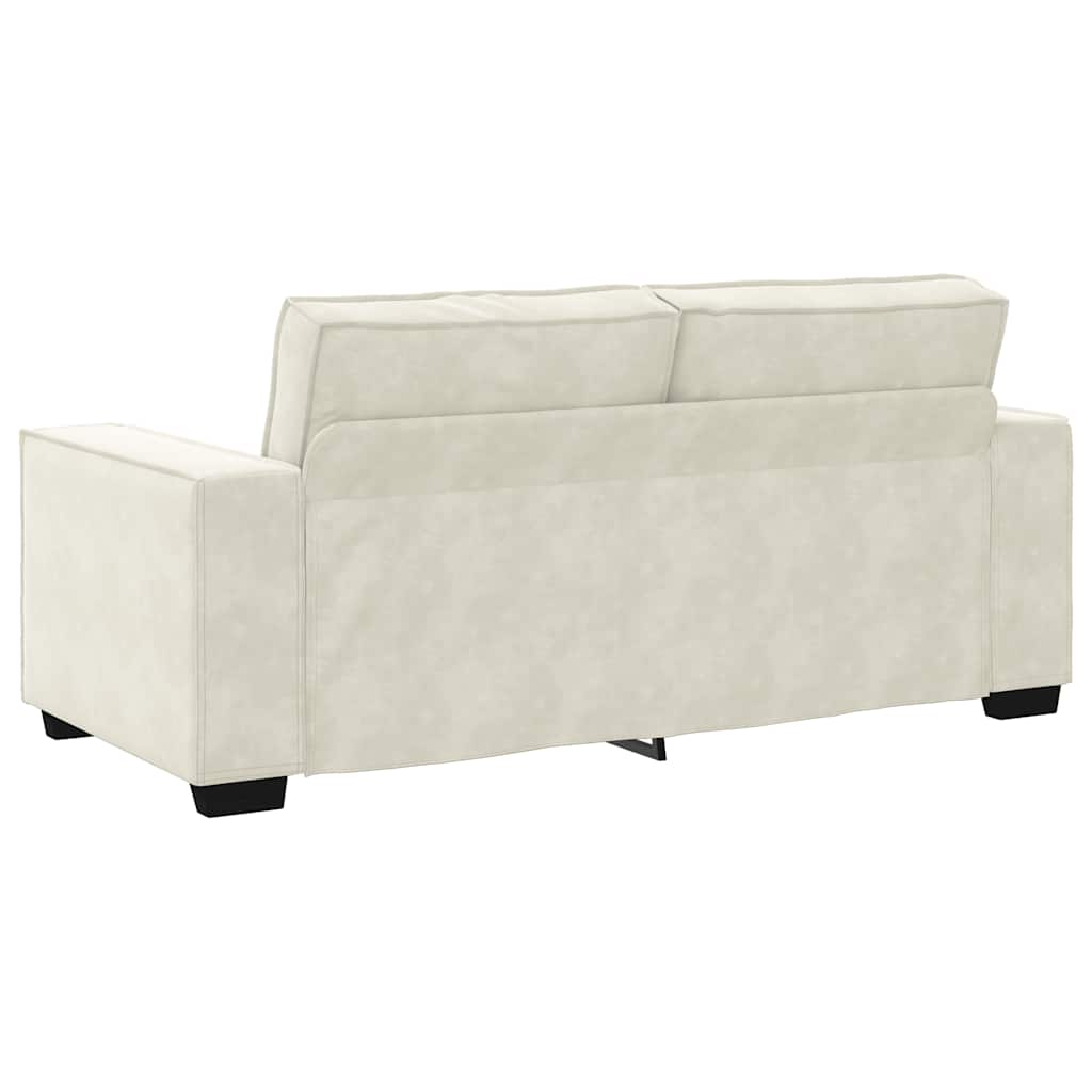 vidaXL Canapea cu 2 locuri, crem, 140 cm, catifea vidaXL Canapea cu 2 locuri, crem, 140 cm, catifea
