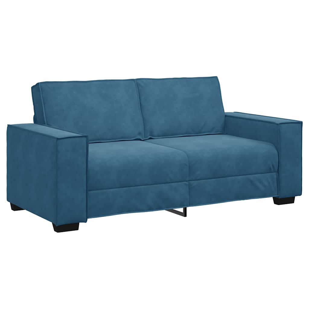 vidaXL Canapea cu 2 locuri, albastru, 140 cm, catifea vidaXL Canapea cu 2 locuri, albastru, 140 cm, catifea