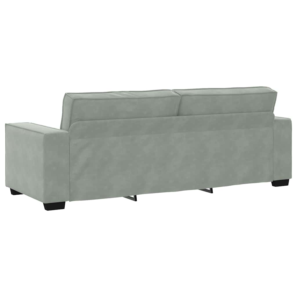 vidaXL Canapea cu 3 locuri, gri deschis, material 180CM catifea vidaXL Canapea cu 3 locuri, gri deschis, material 180CM catifea