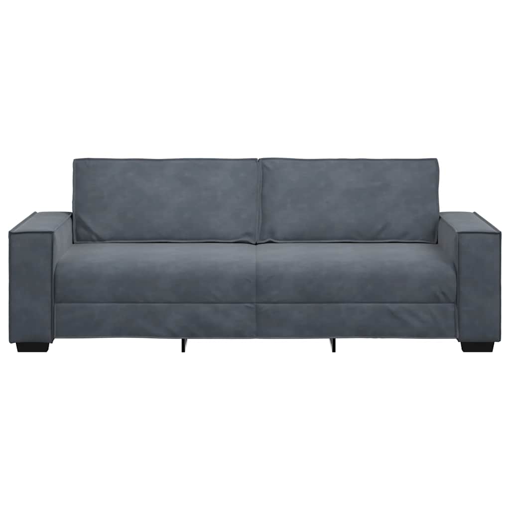 vidaXL Canapea cu 3 locuri, gri închis, 180 cm, material catifea vidaXL Canapea cu 3 locuri, gri închis, 180 cm, material catifea