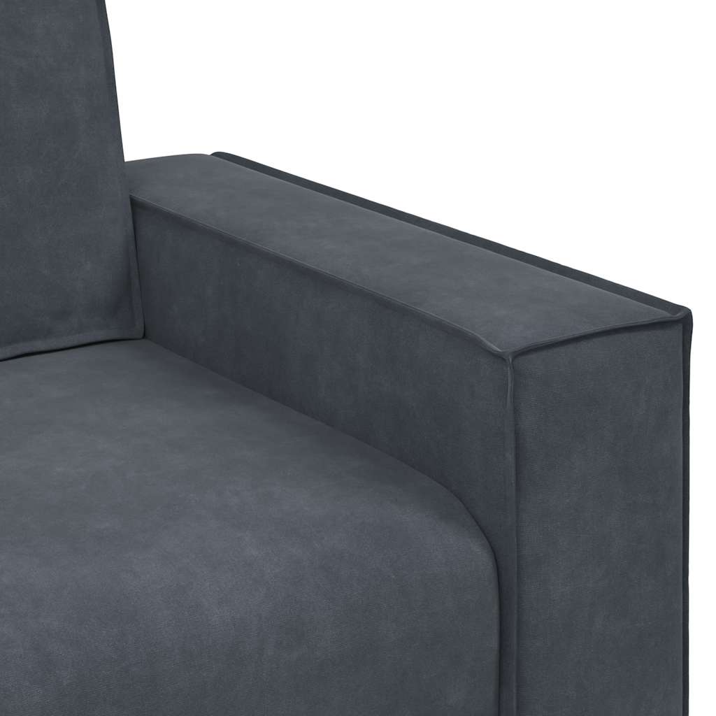 vidaXL Canapea cu 3 locuri, gri închis, 180 cm, material catifea vidaXL Canapea cu 3 locuri, gri închis, 180 cm, material catifea