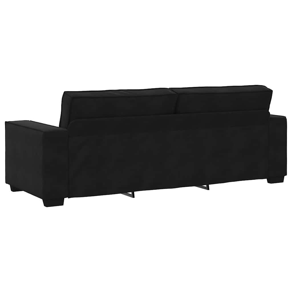 vidaXL Canapea cu 3 locuri, Negru, 180 cm, catifea