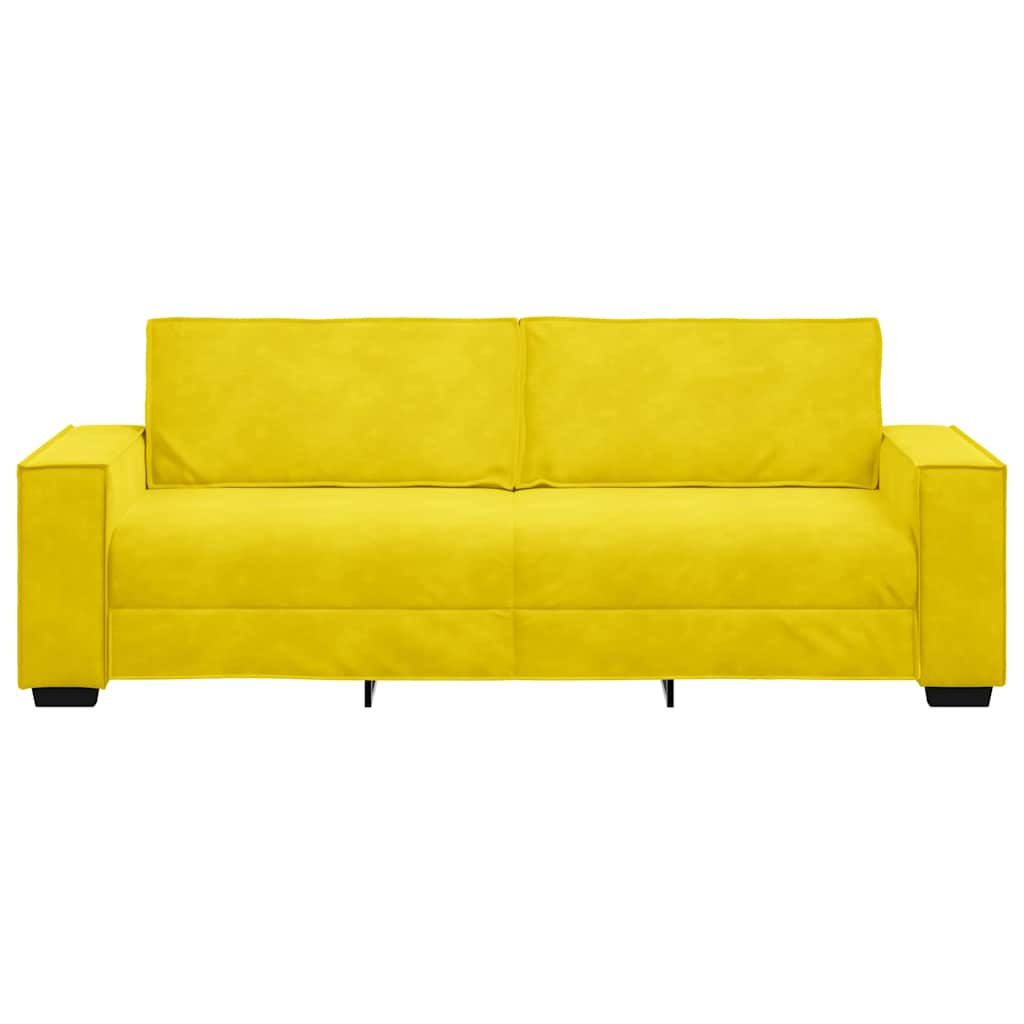 vidaXL Canapea cu 3 locuri, galben, 180 cm, catifea vidaXL Canapea cu 3 locuri, galben, 180 cm, catifea