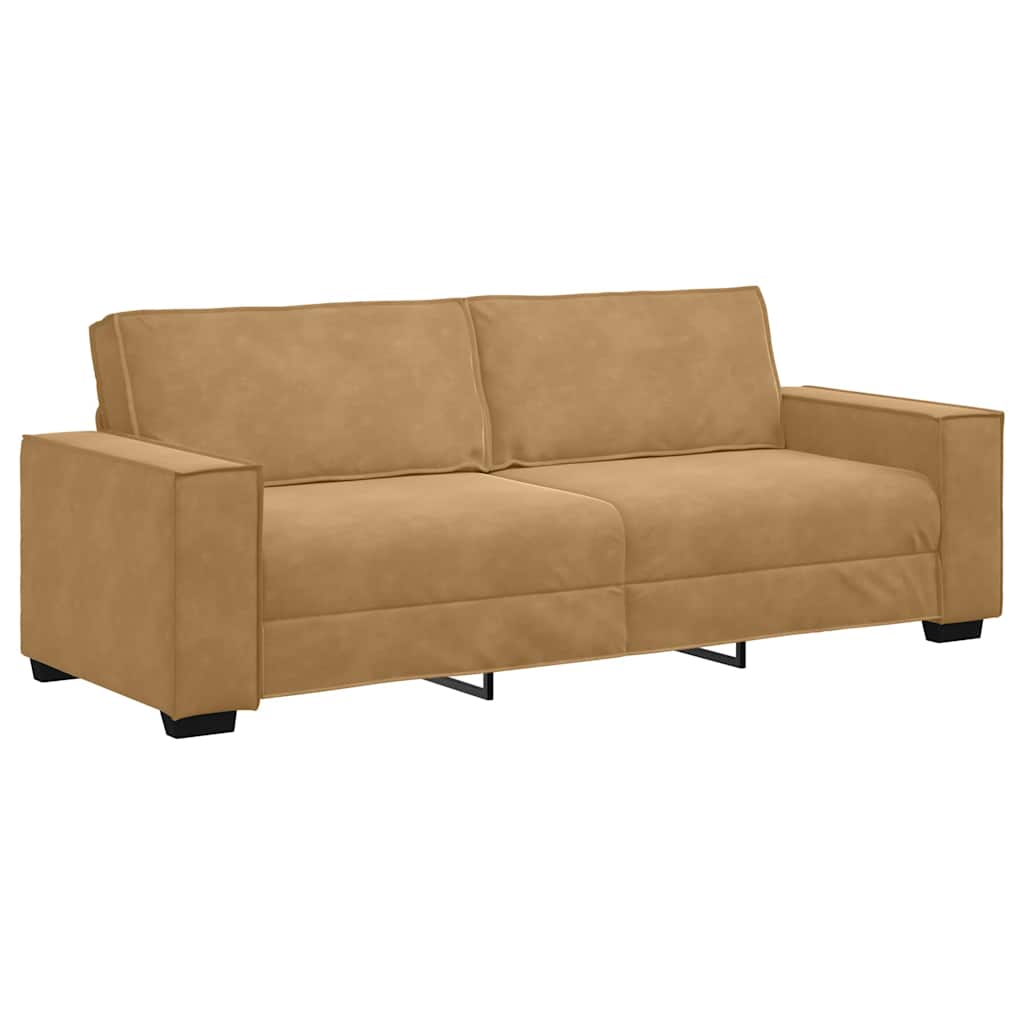 vidaXL Canapea cu 3 locuri, Maro, 180 cm, catifea vidaXL Canapea cu 3 locuri, Maro, 180 cm, catifea