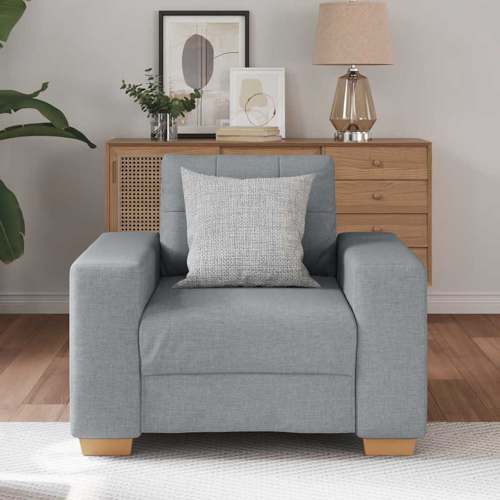 vidaXL Fotoliu canapea, gri deschis,60 cm, material textil