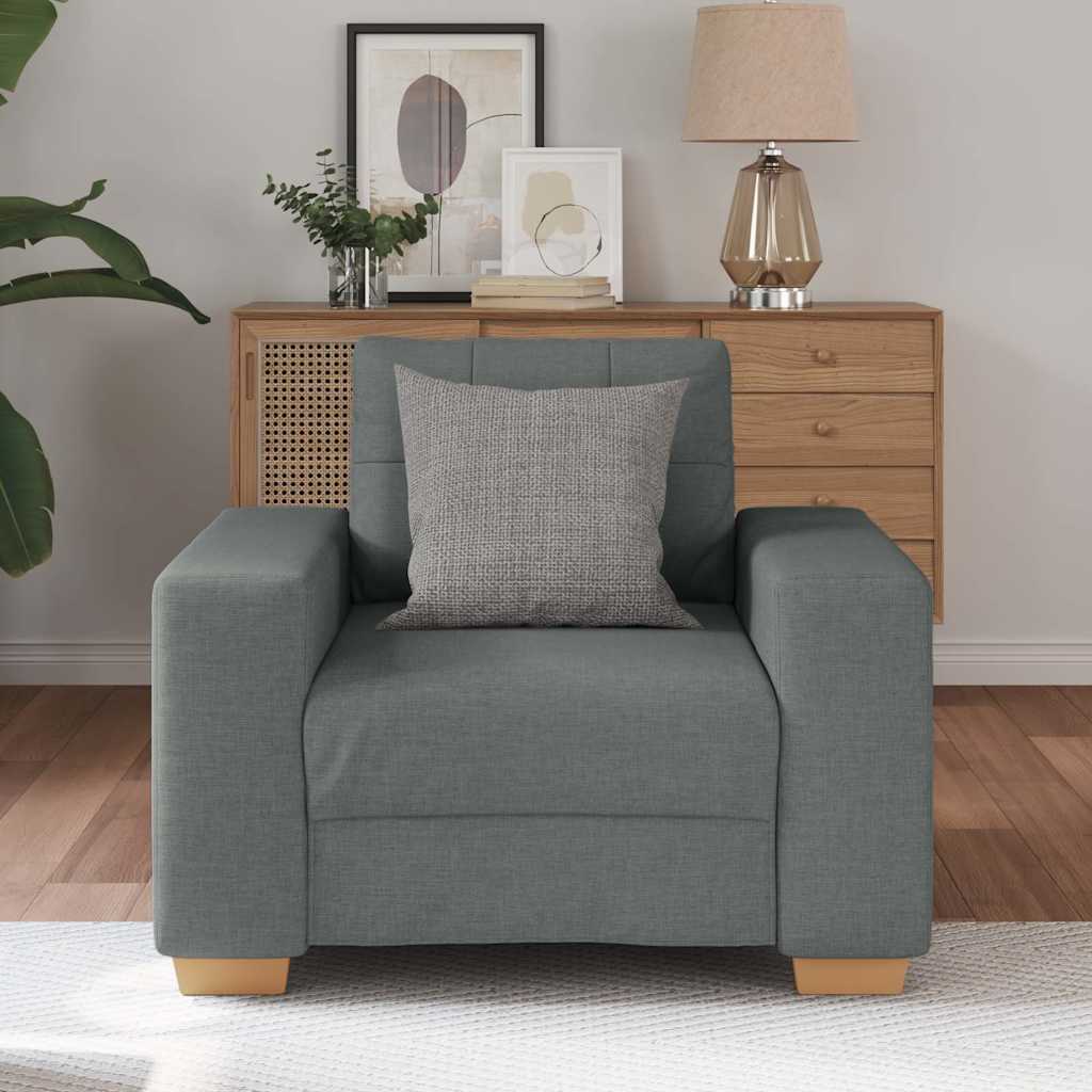 vidaXL Fotoliu canapea, gri închis, 60 cm, material textil
