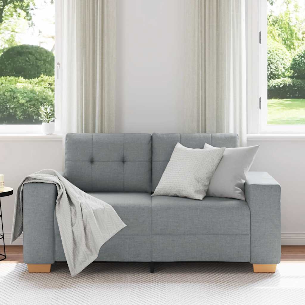 vidaXL Canapea lovesea gri deschis 120 cm stofa vidaXL Canapea lovesea gri deschis 120 cm stofa