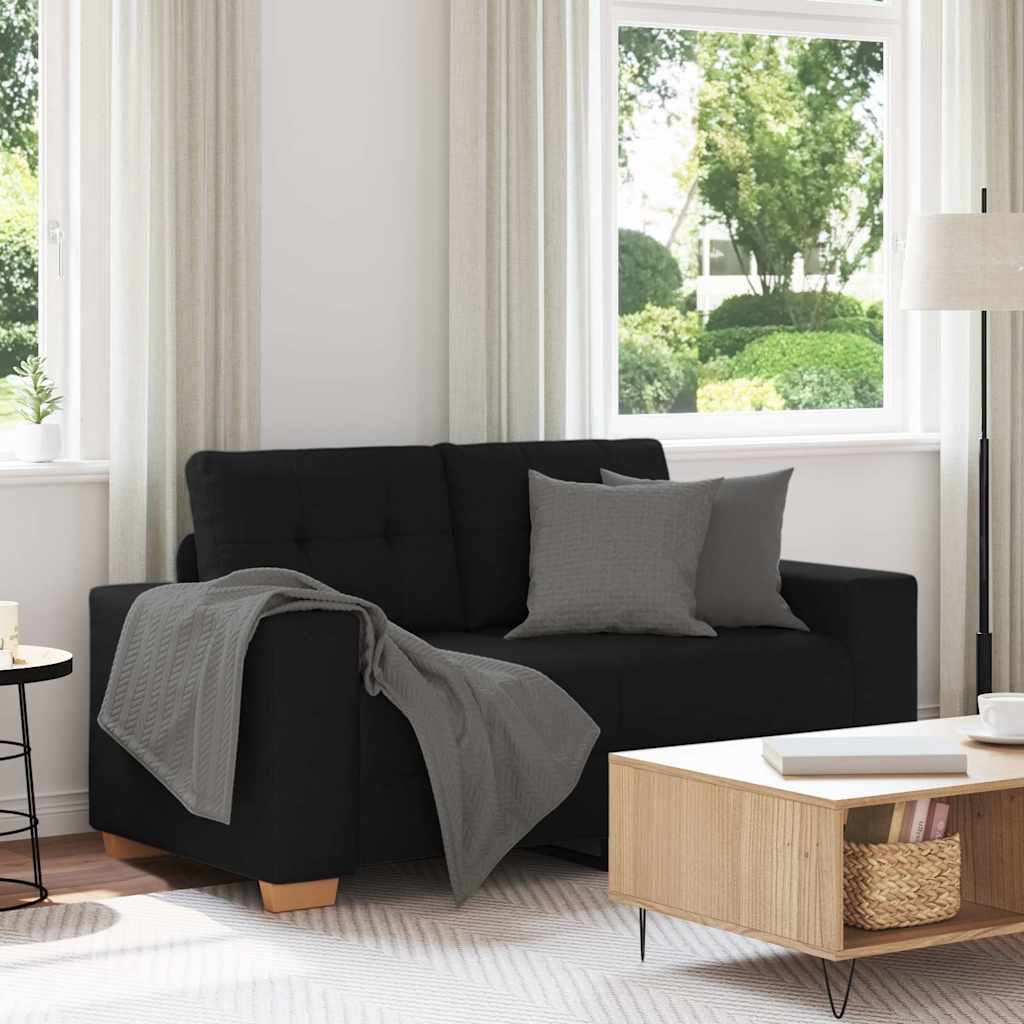 vidaXL Canapea Loveseat Negru 120 cm Stofa vidaXL Canapea Loveseat Negru 120 cm Stofa