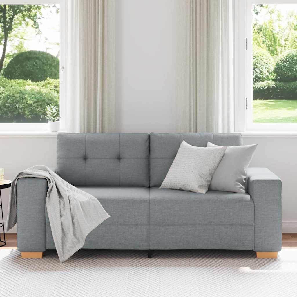 vidaXL Canapea lovesea gri deschis 140 cm stofa vidaXL Canapea lovesea gri deschis 140 cm stofa