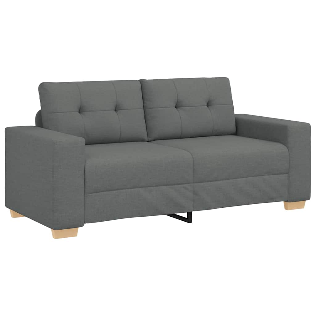 vidaXL Canapea lovesea gri închis 140 cm țesătură