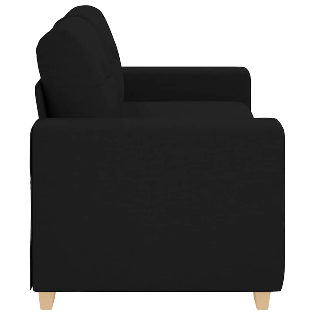 vidaXL Canapea lovesea neagră 140 cm stofă vidaXL Canapea lovesea neagră 140 cm stofă