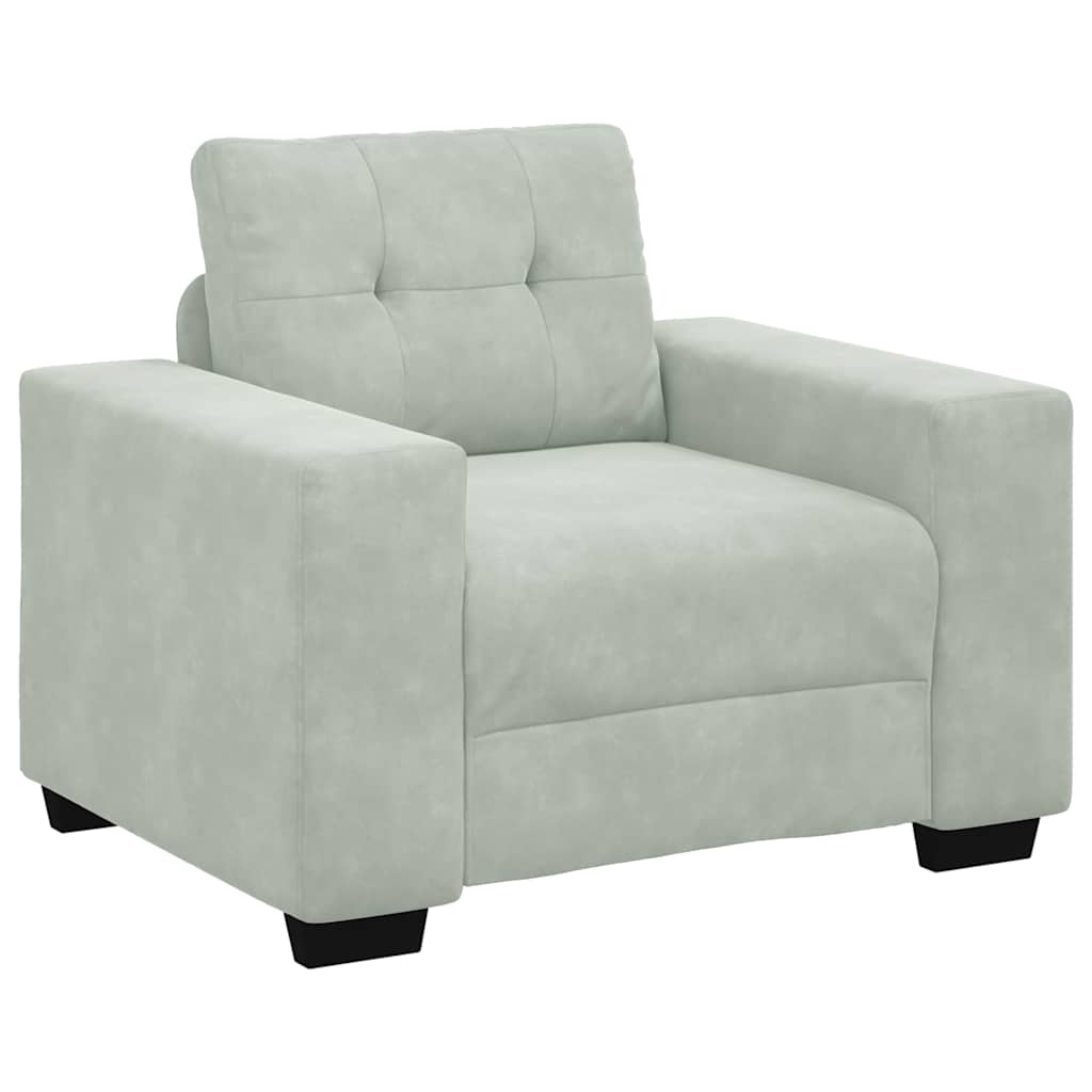 vidaXL Canapea scaun gri deschis 60 cm catifea
