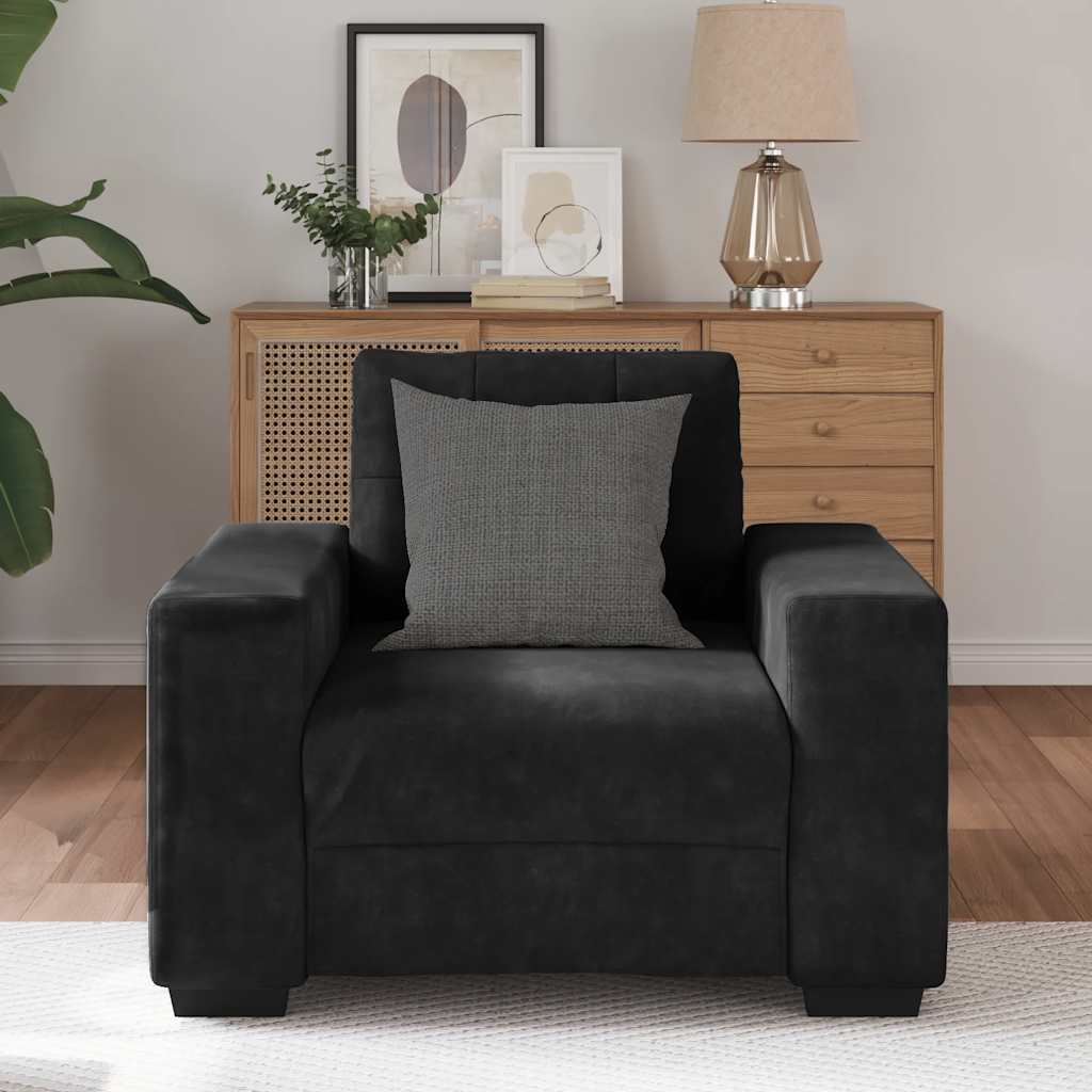 vidaXL Canapea scaun negru 60 cm catifea