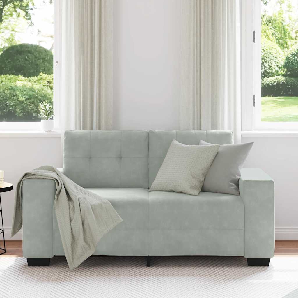 vidaXL Canapea lovesea gri deschis 120 cm catifea vidaXL Canapea lovesea gri deschis 120 cm catifea