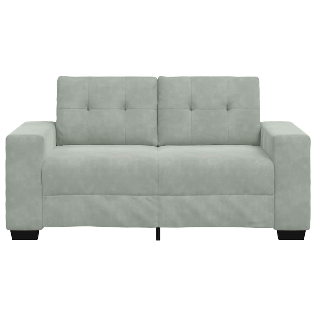 vidaXL Canapea lovesea gri deschis 120 cm catifea vidaXL Canapea lovesea gri deschis 120 cm catifea