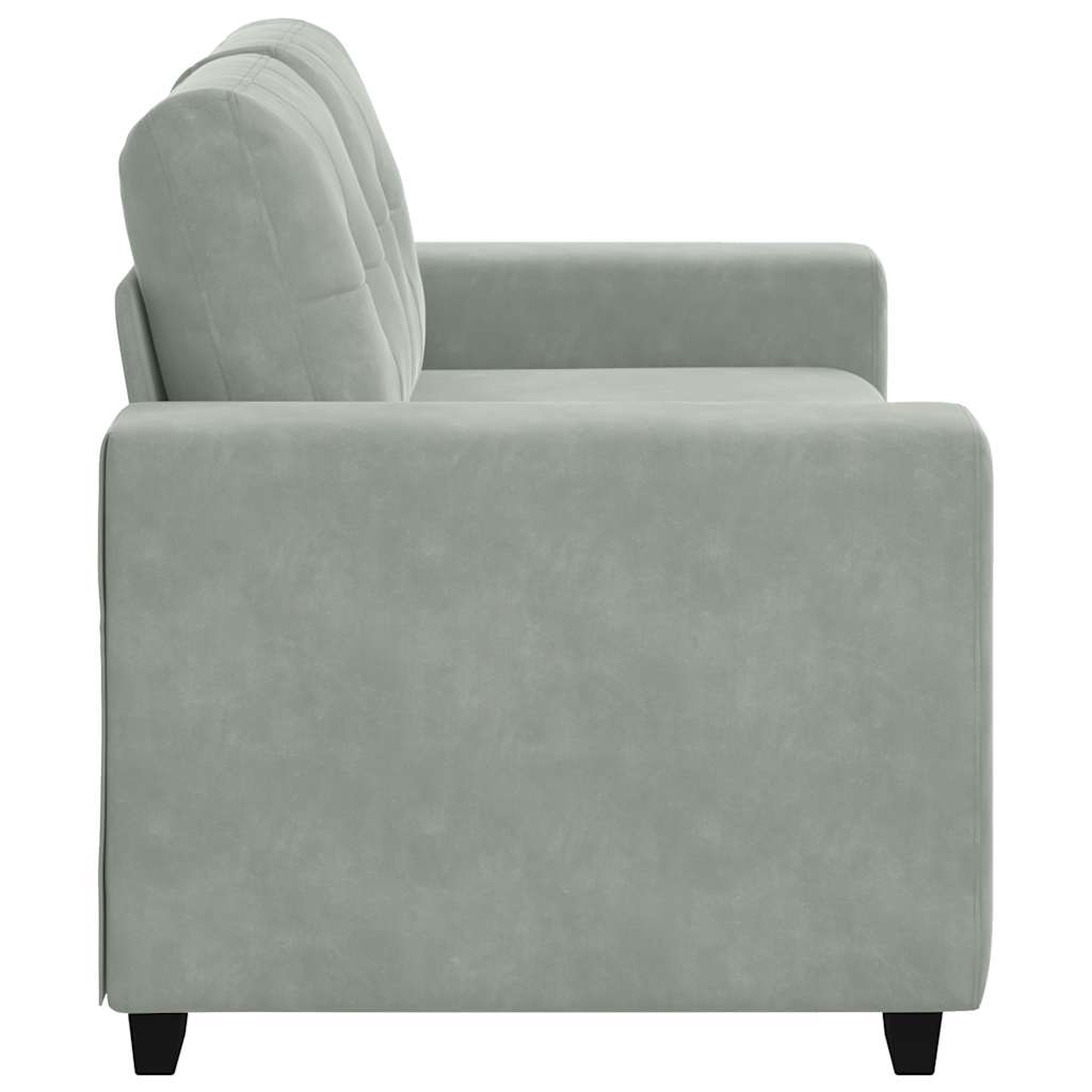 vidaXL Canapea lovesea gri deschis 120 cm catifea vidaXL Canapea lovesea gri deschis 120 cm catifea
