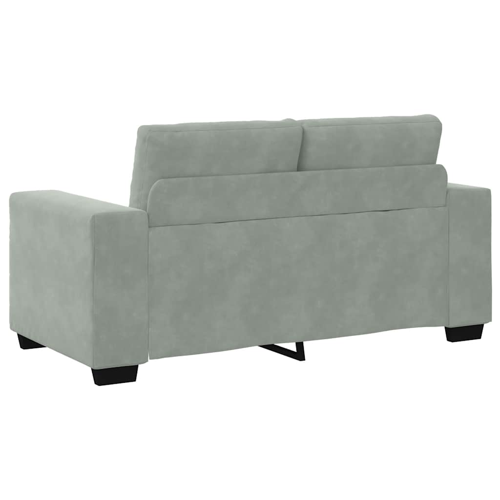 vidaXL Canapea lovesea gri deschis 120 cm catifea vidaXL Canapea lovesea gri deschis 120 cm catifea