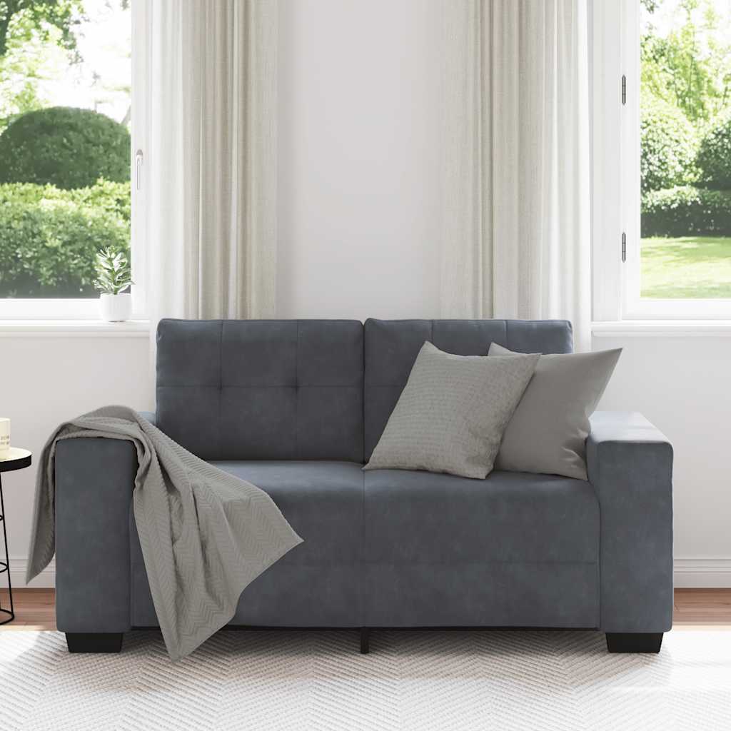 vidaXL Canapea lovesea gri închis 120 cm catifea vidaXL Canapea lovesea gri închis 120 cm catifea