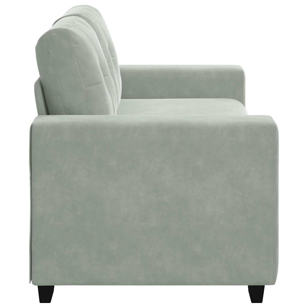 vidaXL Canapea loveseat gri deschis 140 cm catifea vidaXL Canapea loveseat gri deschis 140 cm catifea