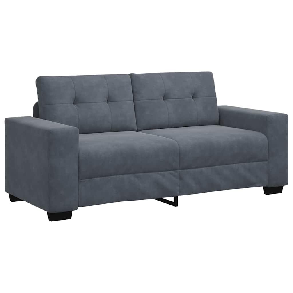 vidaXL Canapea lovesea gri închis 140 cm catifea vidaXL Canapea lovesea gri închis 140 cm catifea