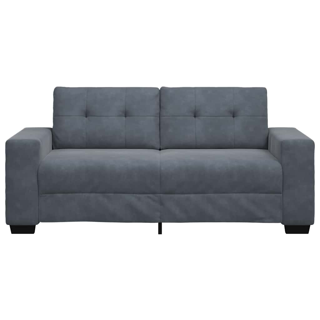 vidaXL Canapea lovesea gri închis 140 cm catifea vidaXL Canapea lovesea gri închis 140 cm catifea