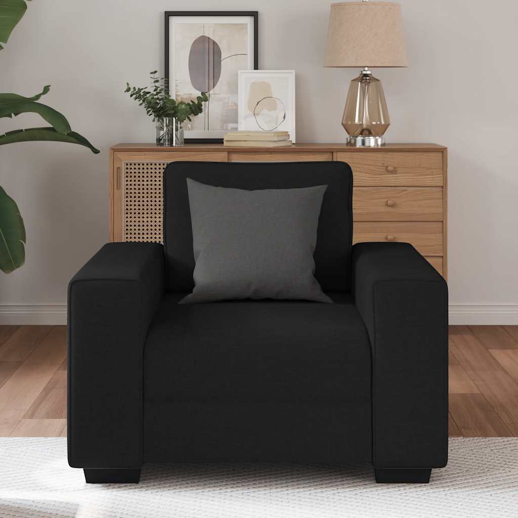 vidaXL Canapea Scaun Negru 60 cm Tesatura