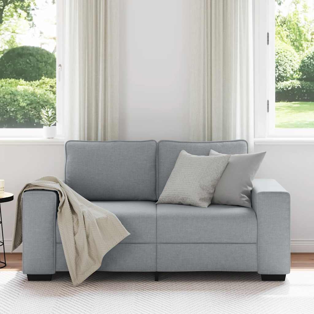 vidaXL Canapea cu 2 locuri, țesătură gri deschis, 120 cm