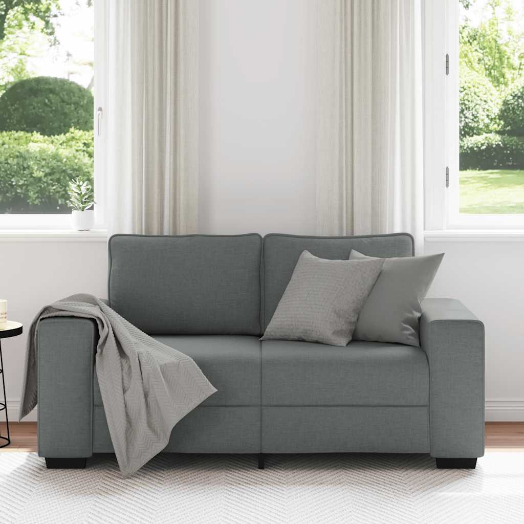 vidaXL Canapea cu 2 locuri, țesătură gri închis, 120 cm