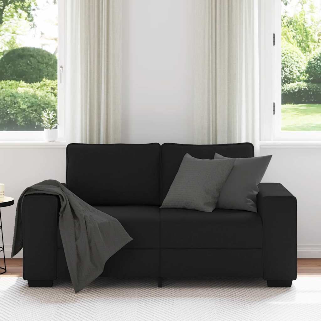 vidaXL Canapea cu 2 locuri, neagră, 120 cm, material textil