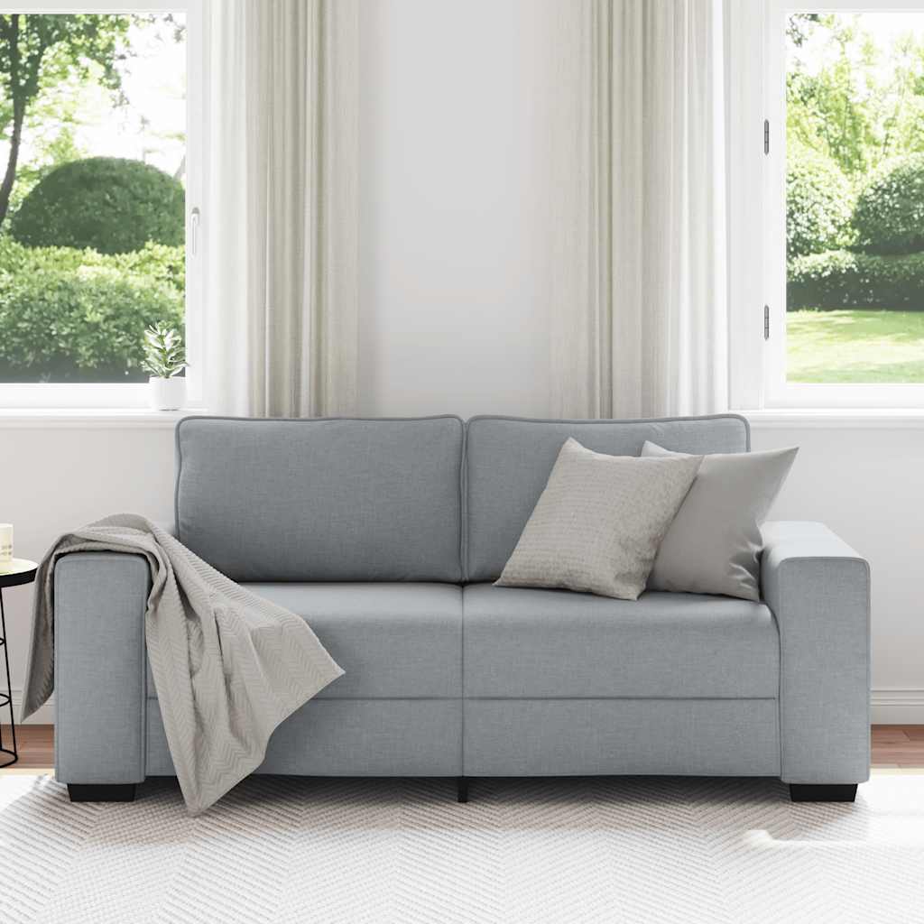 vidaXL Canapea cu 2 locuri, țesătură gri deschis, 140 cm