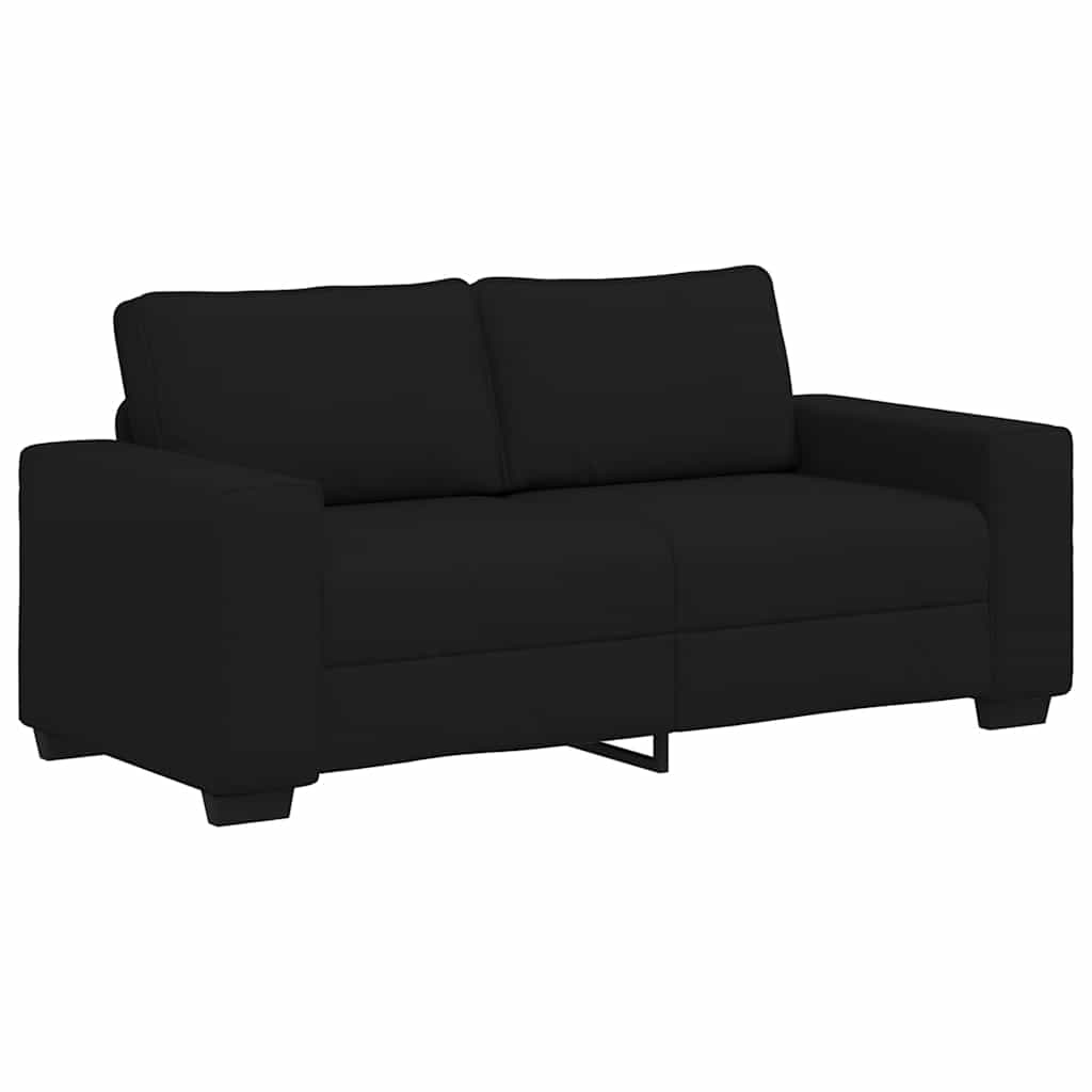 vidaXL Canapea cu 2 locuri negru 140 cm stofa