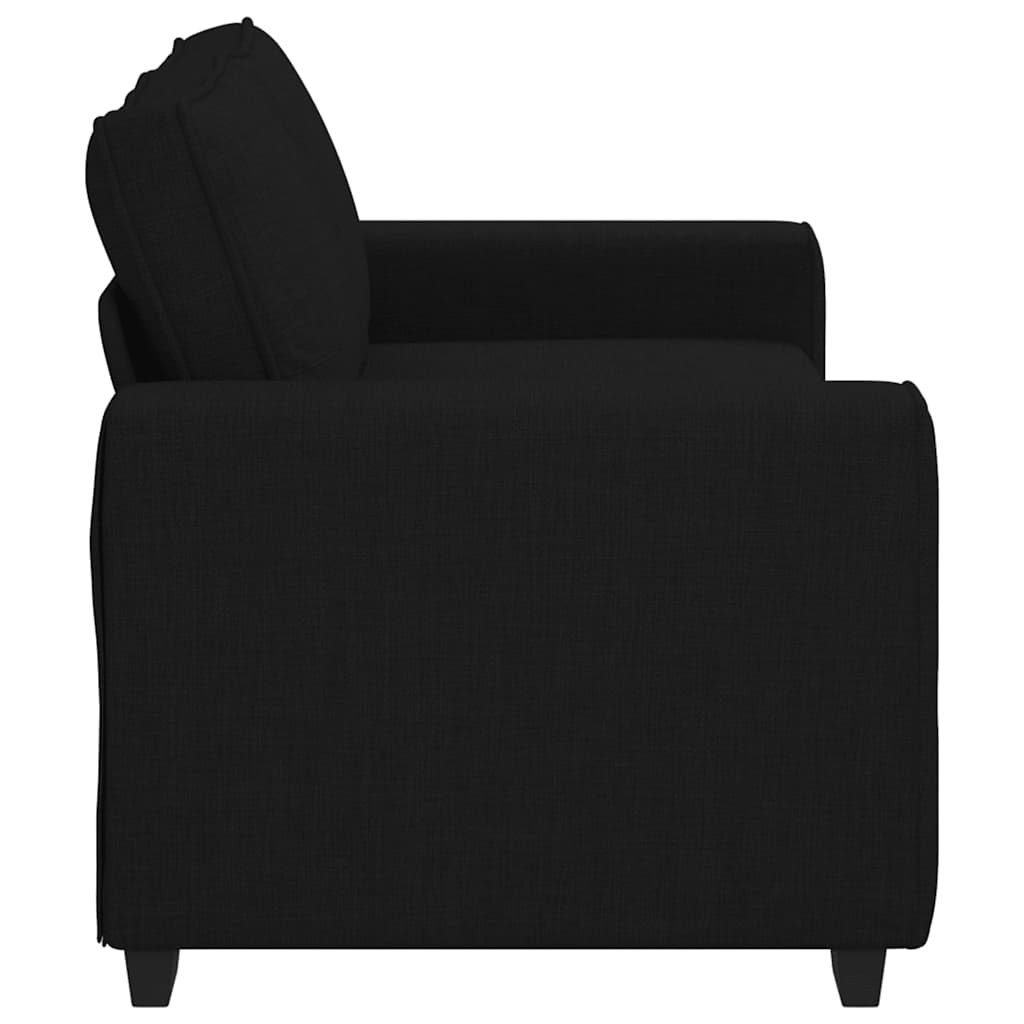vidaXL Canapea cu 2 locuri negru 140 cm stofa