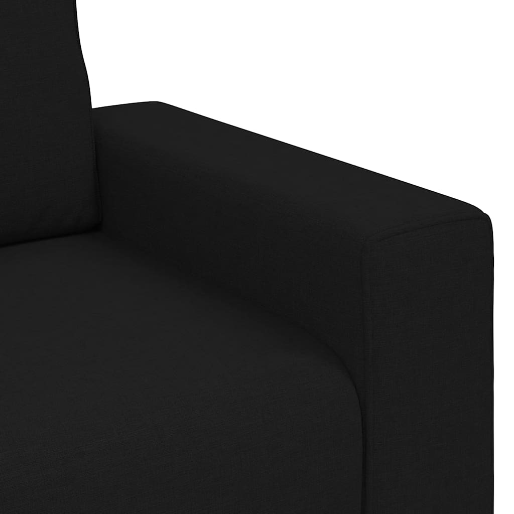 vidaXL Canapea cu 2 locuri negru 140 cm stofa