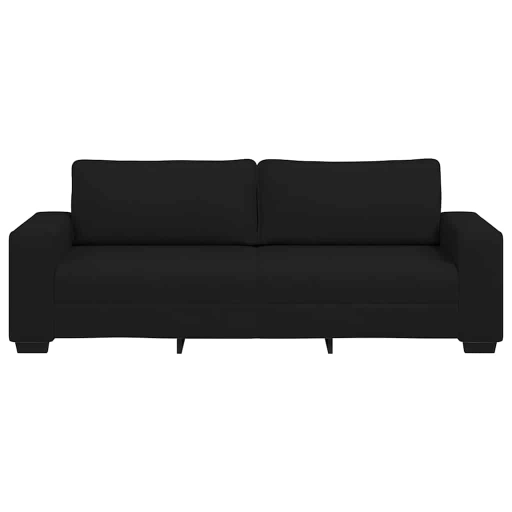 vidaXL Canapea cu 3 locuri, neagră, 180 cm, material textil vidaXL Canapea cu 3 locuri, neagră, 180 cm, material textil