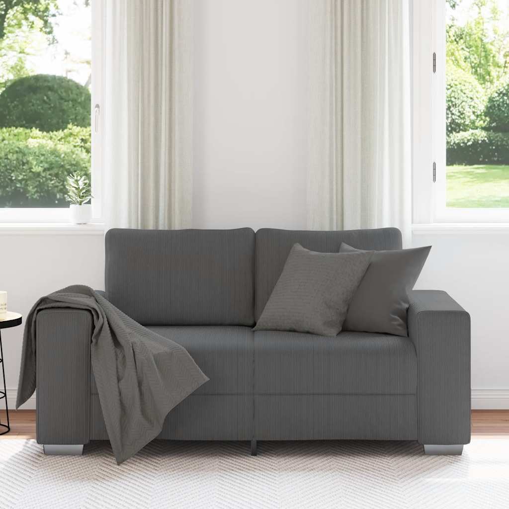vidaXL Canapea lovesea gri închis 120 cm țesătură velur vidaXL Canapea lovesea gri închis 120 cm țesătură velur