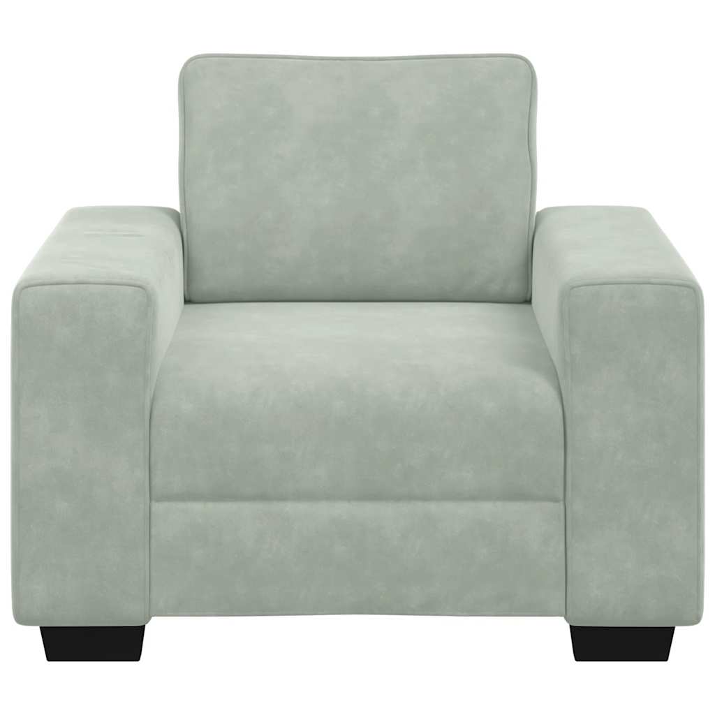 vidaXL Canapea scaun gri deschis 60 cm catifea