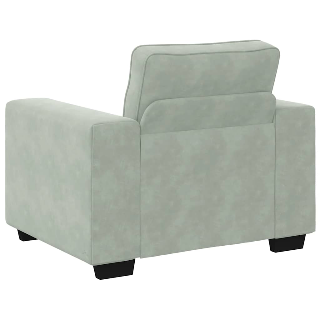 vidaXL Canapea scaun gri deschis 60 cm catifea