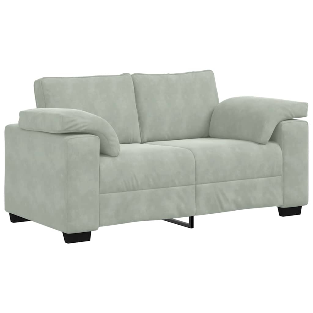vidaXL Canapea lovesea gri deschis 120 cm catifea vidaXL Canapea lovesea gri deschis 120 cm catifea