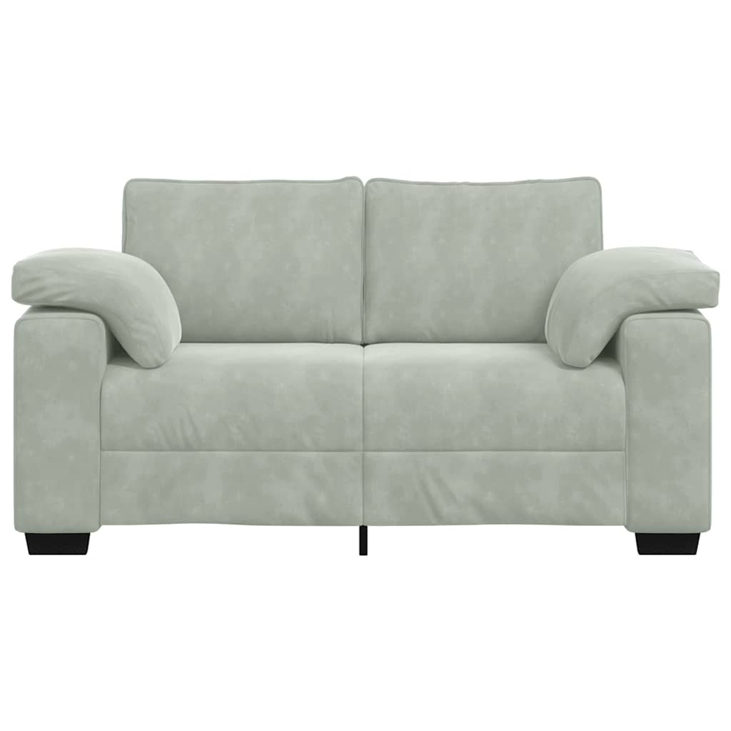 vidaXL Canapea lovesea gri deschis 120 cm catifea vidaXL Canapea lovesea gri deschis 120 cm catifea