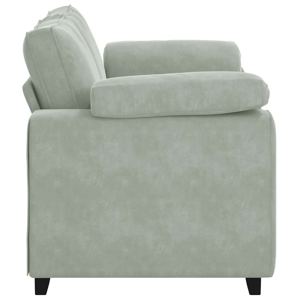 vidaXL Canapea lovesea gri deschis 120 cm catifea vidaXL Canapea lovesea gri deschis 120 cm catifea
