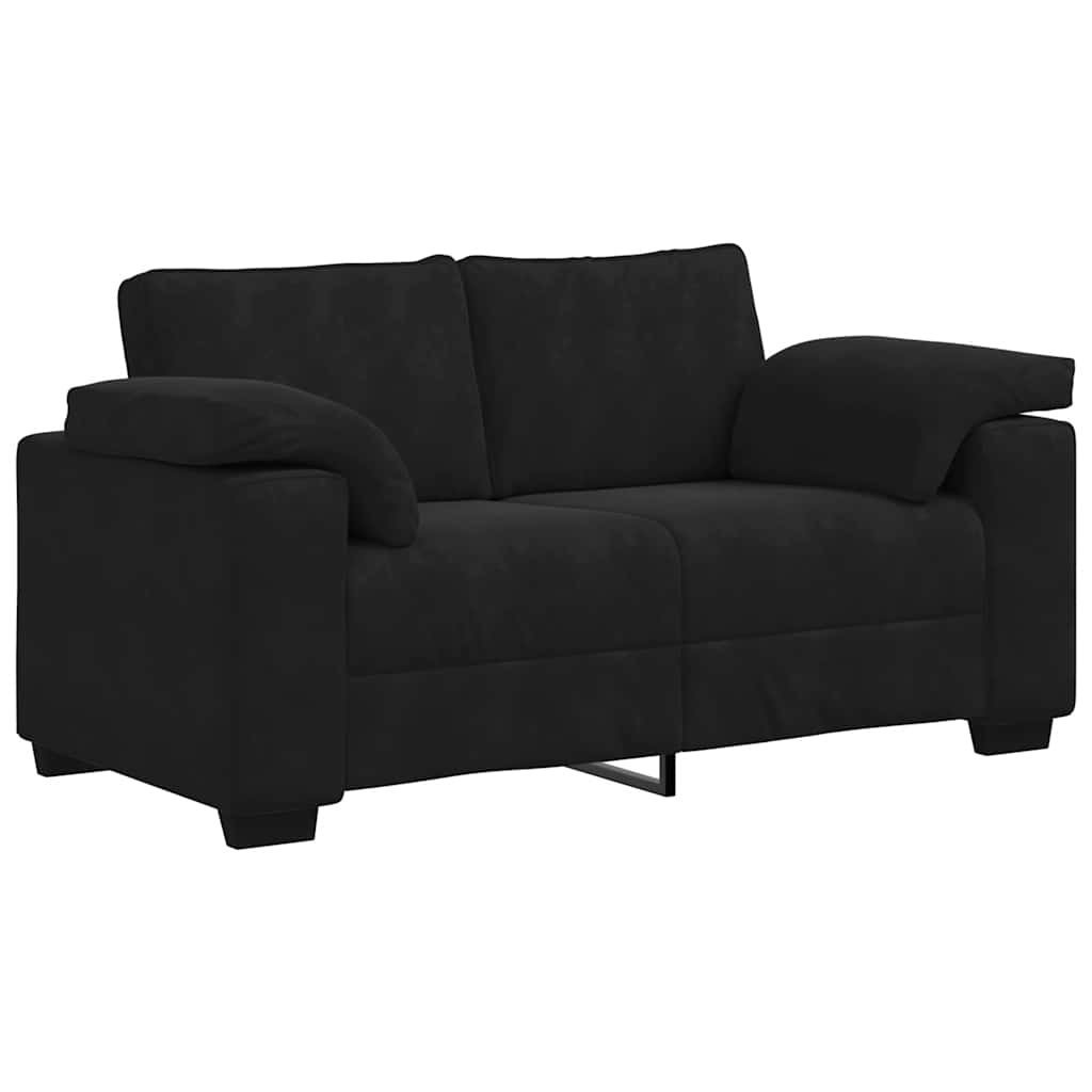 vidaXL Canapea loveseat neagră 120 cm catifea
