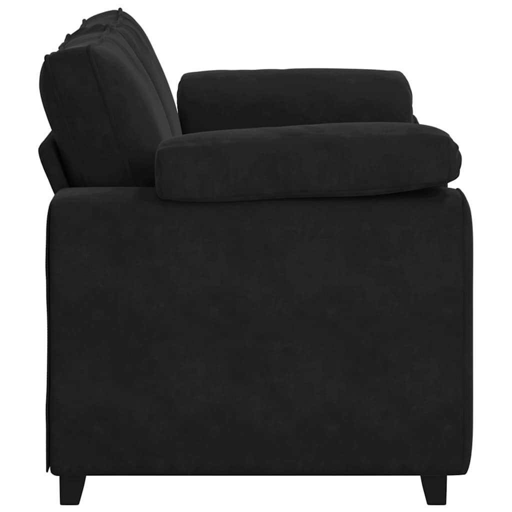 vidaXL Canapea loveseat neagră 120 cm catifea