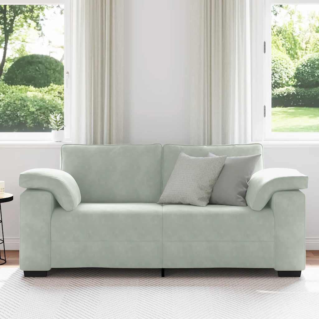 vidaXL Canapea loveseat gri deschis 140 cm catifea vidaXL Canapea loveseat gri deschis 140 cm catifea