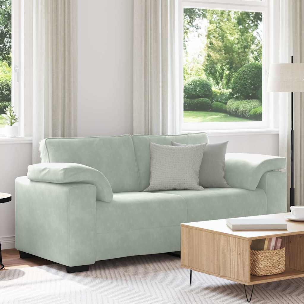 vidaXL Canapea loveseat gri deschis 140 cm catifea vidaXL Canapea loveseat gri deschis 140 cm catifea