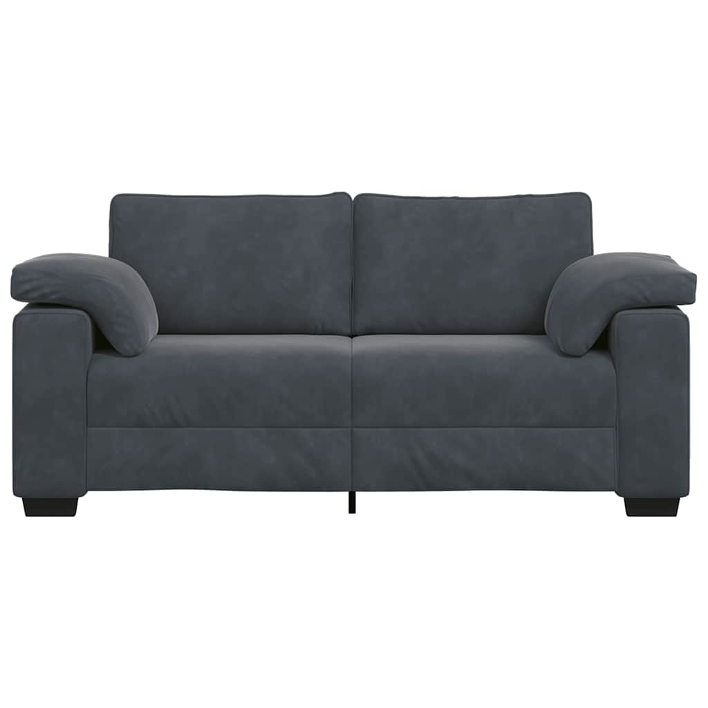 vidaXL Canapea lovesea gri închis 140 cm catifea vidaXL Canapea lovesea gri închis 140 cm catifea