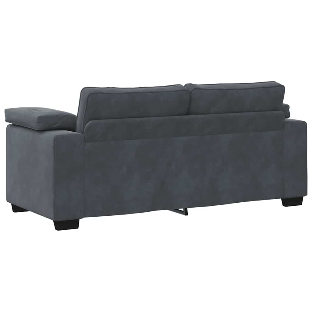 vidaXL Canapea lovesea gri închis 140 cm catifea vidaXL Canapea lovesea gri închis 140 cm catifea