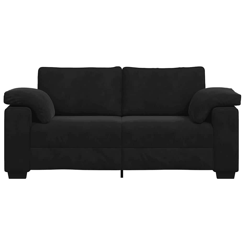 vidaXL Canapea loveseat neagră 140 cm catifea vidaXL Canapea loveseat neagră 140 cm catifea