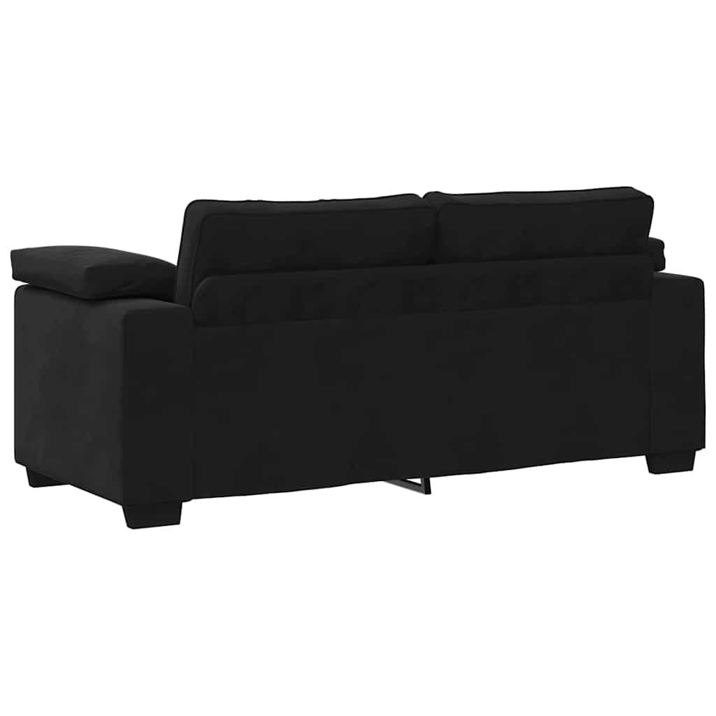 vidaXL Canapea loveseat neagră 140 cm catifea vidaXL Canapea loveseat neagră 140 cm catifea