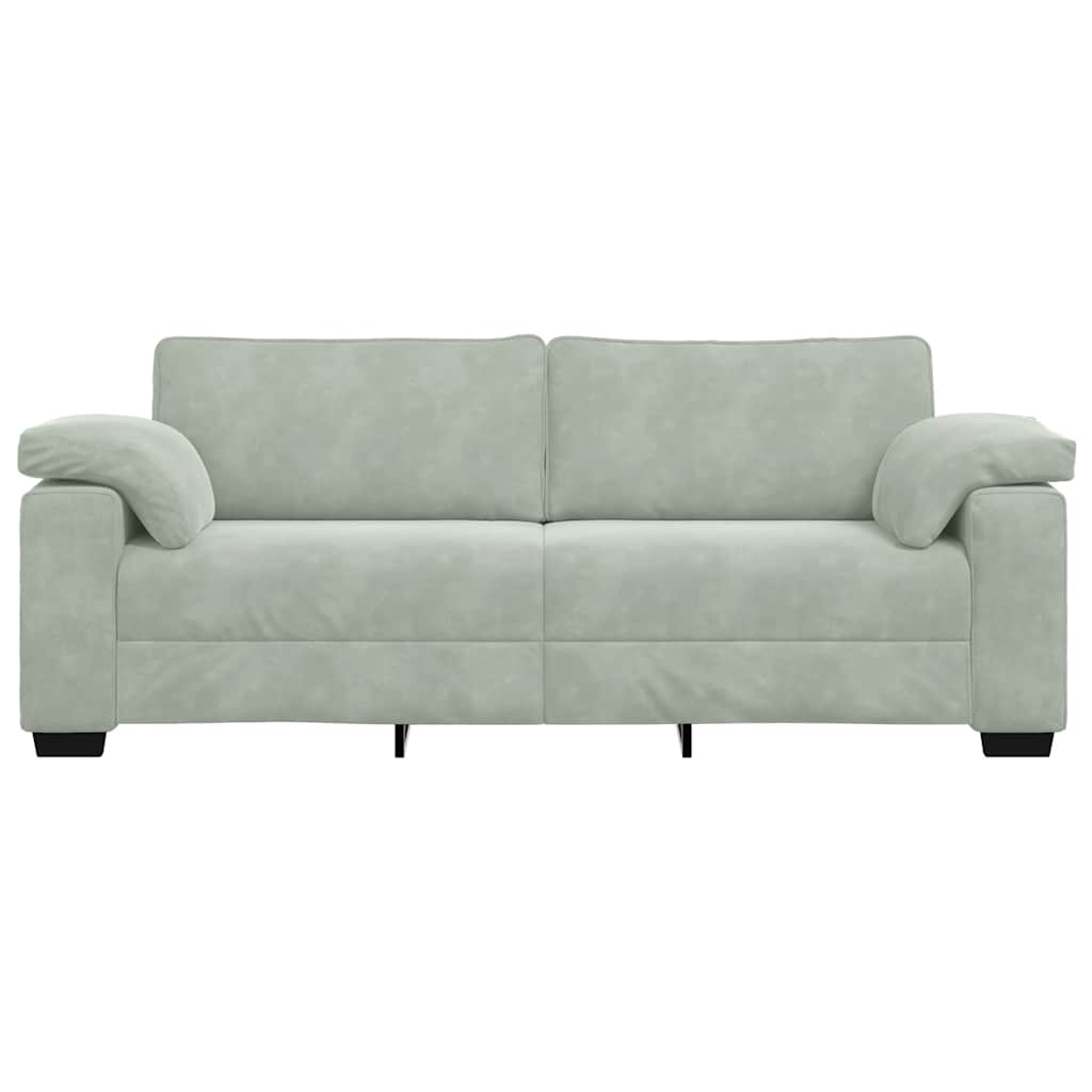 vidaXL Canapea cu 3 locuri gri deschis 178 cm catifea vidaXL Canapea cu 3 locuri gri deschis 178 cm catifea