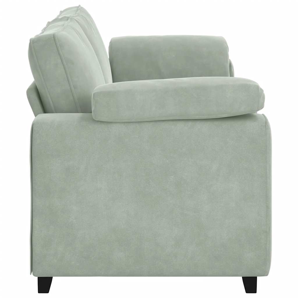 vidaXL Canapea cu 3 locuri gri deschis 178 cm catifea vidaXL Canapea cu 3 locuri gri deschis 178 cm catifea